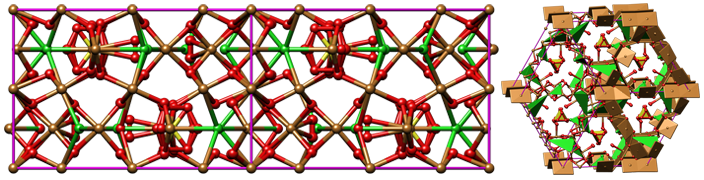 chemistry, crystal, crystal structure, crystallography, hexagonal, polyhedron, visualization, бетехтин, кристалл, кристаллическая решетка, кристаллография, минерал, Гексагональная сингония, Connellite, Коннеллит, двойная соль, хлор-сульфат, Halide minerals