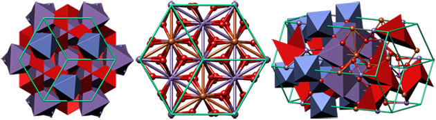 crystal structure, crystallography, melanostibite, mineral, mnsbfeo3, oxides, кристаллическая решетка, кристаллография, меланостибит, минерал, окислы, оксиды, тригональная сингония
