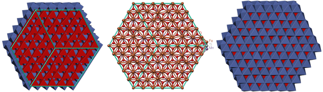 crystal structure, crystallography, fe2ti3o9, mineral, oxides, pseudorutile, гексагональная сингония, кристаллическая решетка, кристаллография, минерал, окислы, псевдорутил