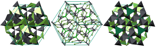 crystal structure, crystallography, laurelite, mineral, гексагональная сингония, кристаллическая решетка, кристаллография, лаурелит, минерал