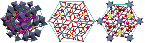 crystal structure, crystallography, mineral, namuwite, кристаллическая решетка, кристаллография, минерал, намууит, тригональная сингония